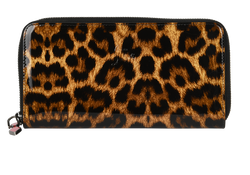 Christian Louboutin Long Wallet, Patent Leather, Leopard Print, MII, 2*